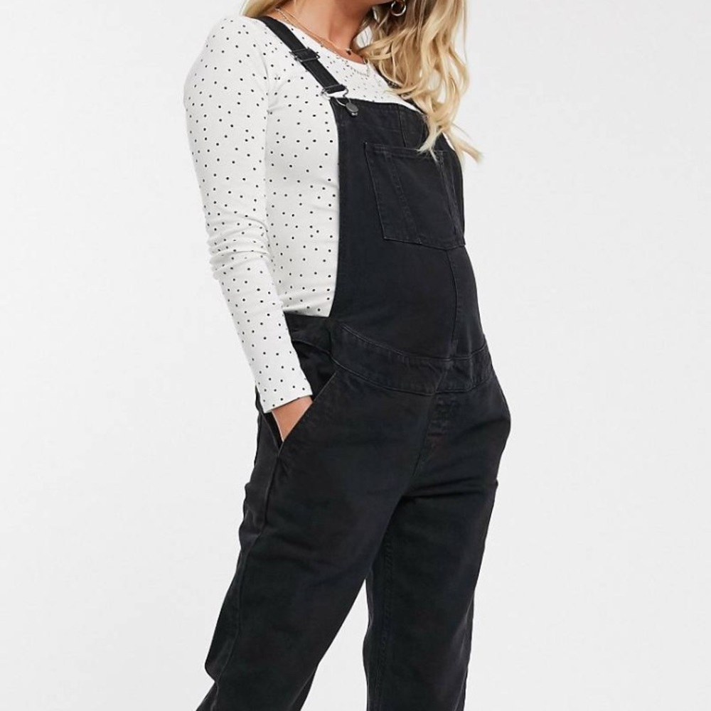 ASOS design maternity washed denim overalls US6